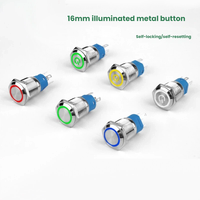 Interrupteurs à bouton étanches en laiton et acier inoxydable de 16 mm avec lumières LED - Contrôle industriel 10A (IP40/IP53/IP67)