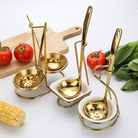 Support de cuillère de cuisine, ensemble de service de buffet de restaurant de luxe, ustensiles de cuisine, support de cuillère avec bols