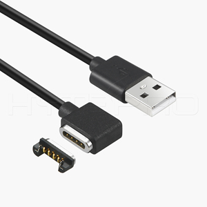 Câble de charge et de données magnétique USB à 4 broches coudé sur le côté M501B personnalisé pour les appareils connectés intelligents, les dispositifs médicaux IoT et les appareils électroniques compacts - Product Image 4