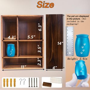 אגרטל עץ מודרני מלבני ועמיד לחיות מחמד, מסגרת לתמונה, מתנה זיכרון בעבודת יד לכלב ולחתול, לאפר שריפה. - Product Image 3