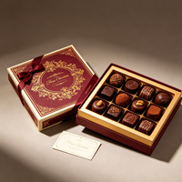 Boîte cadeau en chocolat de luxe écologique en forme de livre avec design en feuille d'or, boîte rigide de qualité supérieure pour chocolat et bonbons