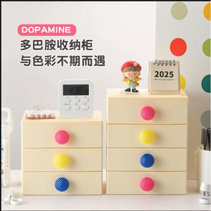 Multi Layer Storage <b>Box</b> 3 Tier Drawer Desktop Organizer Light Green Rectangle Office Stationery Cosmetic Organizer - Product Image 5