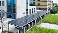 Système de carport solaire pour les zones de stationnement des entrepôts des parcs industriels avec structure en acier modulaire, surface anodisée, charge de vent 60M/S