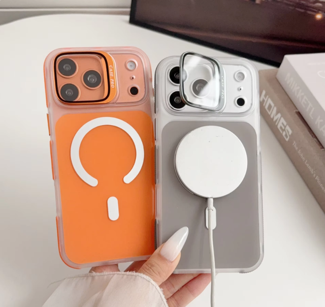 Minimalist Magnetic Strong Holder Phone Case  for iPhone 17 16 15 14 Pro Max Sturdy Bumper With Lens Kickstand Protective Cover