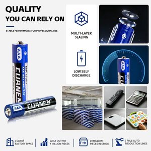 <span class=keywords><strong>Batterie</strong></span> a Secco Zinco-Carbone Cuanen 1.5v <span class=keywords><strong>R03</strong></span> Um-4 <span class=keywords><strong>AAA</strong></span>, Lunga Durata - Product Image 4