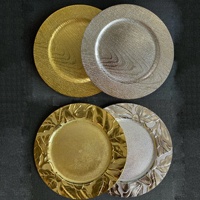 13 "3 Couleurs Ronde Plastiques Électrolytiques Fruits Plat Bol Plateau Décoratif Chargeur Assiettes Motif Plaque Décoration De Mariage
