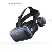 Casques VR souples et confortables protégés des yeux pour téléphones de 4.7 à 6.5 pouces Lunettes VR 3D avec casque stéréo Hi-Fi