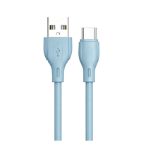 Câble de charge rapide USB 2.0 A vers Type-C en silicone souple effet gelée blanc/noir pour ordinateur iOS et écouteurs