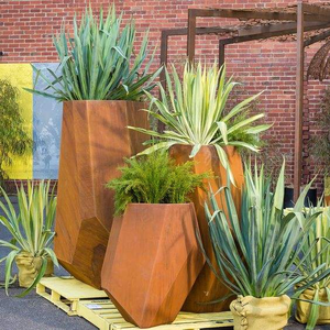 Pot de fleurs extérieur pour la maison et le jardin, en acier corten écologique, taille personnalisée, directement de l'usine - Product Image 1