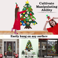 Cadeaux à suspendre au mur de la porte, arbre de Noël en feutre avec 40 ornements DIY