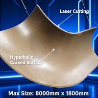 Plaques en aluminium hyperboliques découpées au laser sur mesure, surfaces incurvées irrégulières, modernes, résistantes au feu, anti-UV, résistantes aux intempéries pour
