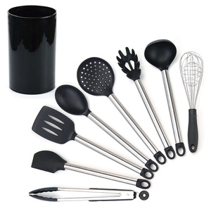 Kitchenware Set 8 Pieces Stainless Steel Handles <b>Silicone</b> Spatulas Spoons Food Grade Cooking <b>Tools</b> - Product Image 1