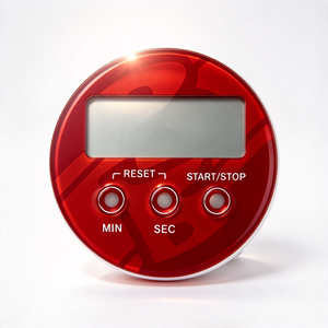 Panel de Control de Temporizador Redondo Rojo Personalizado OEM, Etiqueta Adhesiva de Membrana con Interruptor, Reinicio, Inicio/Parada, Min/Seg, PVC/PET, Impresa - Product Image 2