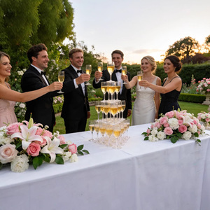 Support à verres à vin en acrylique transparent, détachable, à 4 niveaux, pour mariage, fête, événement - Product Image 1