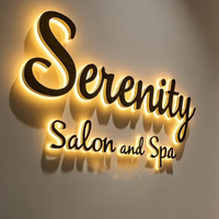 Lettres en métal 3D personnalisées avec logo en or, rétroéclairées par LED, pour la décoration intérieure des magasins de marques de luxe, lettres en métal pour murs