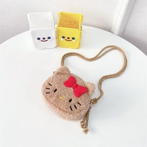 <b>Cute</b> Cat Coin <b>Purses</b> with Bow in White for Yellow Brown Children's Mini Cartoon Square Shoulder Bag for Gift - Product Image 5