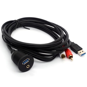 <span class=keywords><strong>สาย</strong></span>เคเบิลเสียงและวิดีโอแบบติดตั้งบนแผงหน้าปัดรถยนต์ ช่อง USB และช่อง <span class=keywords><strong>Aux</strong></span> 3.5 มม. เป็น <span class=keywords><strong>RCA</strong></span> 2 ช่อง พร้อมปลอกหุ้ม PVC แบบถักป้องกันสัญญาณรบกวน - Product Image 5