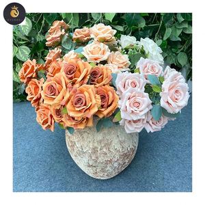 Caldo top seller 9 teste di rose <span class=keywords><strong>Nora</strong></span> fiori artificiali dekorazione - Product Image 1