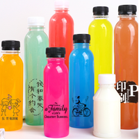 Bouteille de jus en plastique PET mince avec logo imprimé personnalisé pour les boissons, l'eau minérale, 100 ml, 200 ml, 250 ml, 300 ml, 350 ml, 400 ml, 500 ml