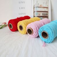 Gros en Usine Cordon Macramé 5 mm 100 % Coton Fil Fantaisie Tissé à la Main pour Tricot Motif Teint Matériau Cardé