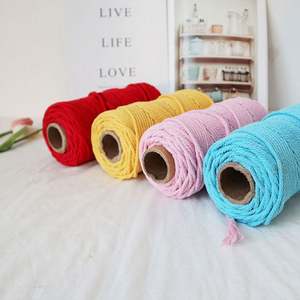 Ingrosso di Fabbrica Cordino per Macramè da 5mm in 100% Cotone <span class=keywords><strong>Filato</strong></span> Fantasia Tessuto a Mano per Lavori a Maglia Materiale Cardato con Motivo Tinto - Product Image 3