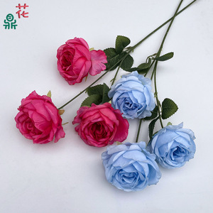 Roses artificielles en soie, faites à la main, style naturel, pour décorations de mariage - Product Image 2
