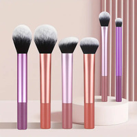 Ensemble de pinceaux de maquillage pour les yeux et le visage à manche court, 8-12 pièces, avec pinceau éventail, fibres synthétiques extra-douces pour poudre libre, blush et fard à paupières