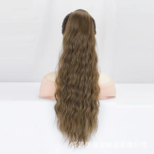 Queue de cheval synthétique longue et ondulée de haute qualité à clipser <span class=keywords><strong>avec</strong></span> cordon de serrage, extensions capillaires <span class=keywords><strong>afro</strong></span> pour femmes noires – Vente en gros - Product Image 1