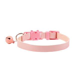 Nuevos Suministros para Mascotas <span class=keywords><strong>Collar</strong></span> Macaron Suave de PU con Adorno de Cuero de Primera Capa para Perros y Gatos - Product Image 2