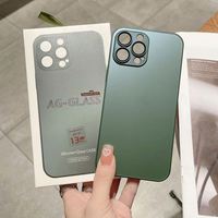 AG Glas Handyhülle für iPhone mattes Glas Silicone Telefonhülle mit vollem Kameralinse-Schutz
