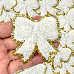 6cm Iron on Embroidered Colorful Chenille Bowknot Patches - Product Image 6