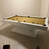 Benutzerdefiniertes Logo Massivholz-Schieferplatte Moderner Stil Rotierendes Design Turnier-Qualität Ballrückführungssystem 7ft 8ft 9ft Tisch in voller Größe