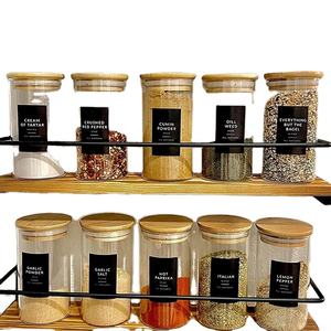 Kitchen High Quality Clear Storage Glass <b>Spice</b> <b>Jar</b> with Bamboo Lids Hand Blown Mason <b>Jar</b> Cover - Product Image 3