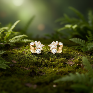 Fashion Cute Gold Plated Star Design Alloy <b>Stud</b> <b>Earrings</b> Model E295-E180-0460B Gift - Product Image 3