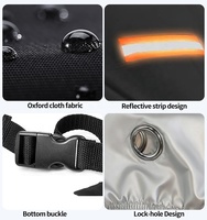 Housse de moto en tissu Oxford avec design imperméable et durable, boucles coupe-vent et trous pour cadenas de sécurité - Utilisation toutes saisons