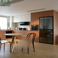 Meubles de cuisine en placage de bois SLS Modern Wabi-Sabi, unités de rangement modulaires intégrées, menuiseries sur mesure pour toute la maison
