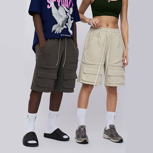 Pantalones Cortos Deportivos Bermuda de Algodón Liso con Cintura Elástica y Bolsillos Laterales Personalizados para Hombre, Fabricación de Verano - Product Image 2