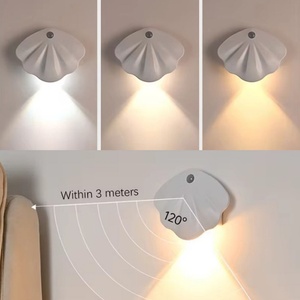 Modern Minimalist <b>Shell</b>-shaped Motion Sensor Wall <b>Light</b> Smart LED Charging Human Body Induction Lamp USB-powered Bedroom Bedside - Product Image 2