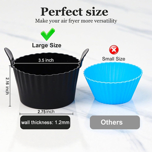 Premium Food Grade Easy Release Nonstick <b>Silicone</b> Egg Cake Mould Cups Air Fryer <b>Baking</b> Ramekins - Product Image 4