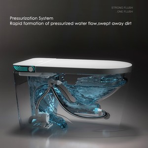 U hình WC điện CHẬU VỆ SINH ghế thông minh Bán nóng tự động chân cảm ứng cảm biến tuôn ra phòng tắm một mảnh thông minh nhà vệ sinh commode - Product Image 4