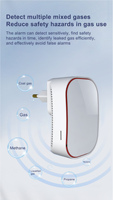 Tuya WiFi CH4 Détecteur de monoxyde de carbone CO Propane Butane GPL Capteur de fuite de gaz Usage domestique Source d'alimentation électrique Alarme Son Plastique