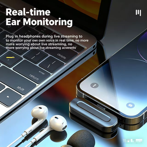 Microphone cravate sans fil SX25 avec fonctions de réduction du bruit et de réverbération, compatible avec les téléphones mobiles, les ordinateurs portables et les caméras. - Product Image 3