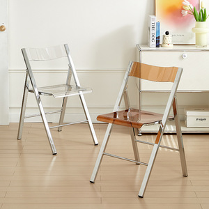 Sedia Pieghevole per Casa e Ufficio, Design di Lusso in Acrilico Trasparente, Arredamento Multifunzionale - Product Image 1