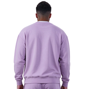 OEM Maßgeschneiderter Einfacher Minimalistischer Herren Regular Fit Einfarbiger Violetter 100% Baumwolle French Terry Winter Rundhals Gefütterter Pullover Sweatshirt - Product Image 5