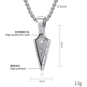 <span class=keywords><strong>Collier</strong></span> tendance en acier inoxydable hypoallergénique avec pendentif œil d'Horus, Ankh, pointe de lance, style japonais unique et original, pendentif <span class=keywords><strong>Kunai</strong></span> - Product Image 2