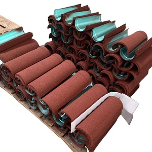 Tôle de toiture ondulée en acrylique synthétique résistant à la chaleur, tuile de toiture métallique revêtue de pierre en Inde, accessoires, capuchon de pignon circulaire - Product Image 1