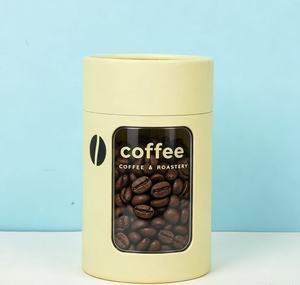 Cilindro de Papel Kraft de Grado Alimenticio de Lujo Personalizado con Ventana, Caja de Embalaje para Granos de Café y Té - Product Image 5
