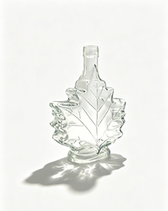 High Quality Clear Glass Maple Leaf Liquor Bottle with Cork Stopper Frost &amp; Engraving Options 250ml/500ml for Syrup &amp; <strong>Spirits</strong> - Product Image 3