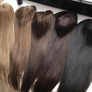 Topper Cheveux à Dessus en Soie 100 % Cheveux Humains Vierge Européens, Toupet pour Femme, Topper Cheveux Juif avec Base en Soie - Product Image 3