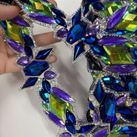 Décorations thermocollantes en strass pour costumes de carnaval et loisirs créatifs, bleu métallisé AB et cristaux de résine bleu zircon